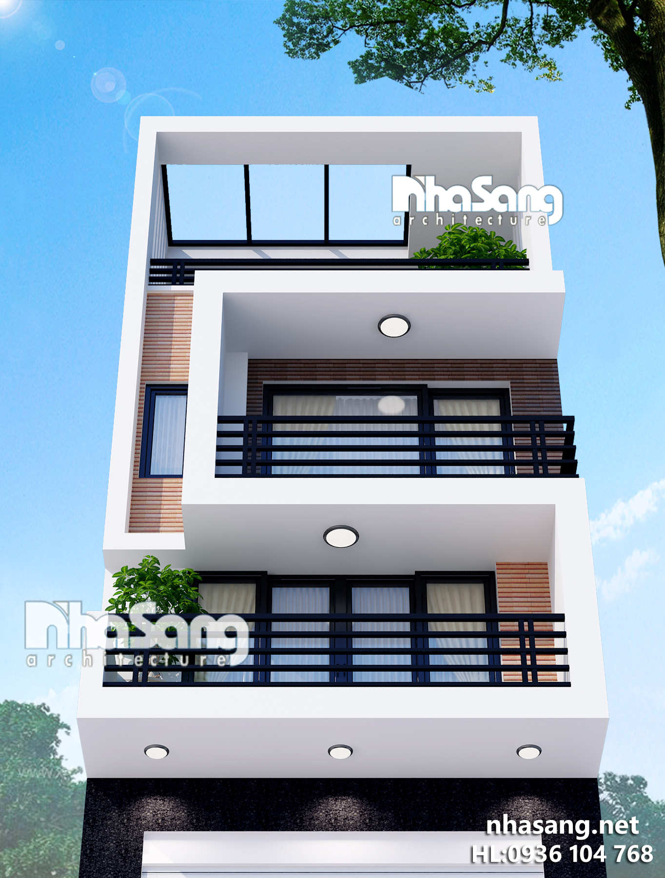 mẫu thiết kế nhà biệt thự phố hiện đại 2-3 tầng đẹp